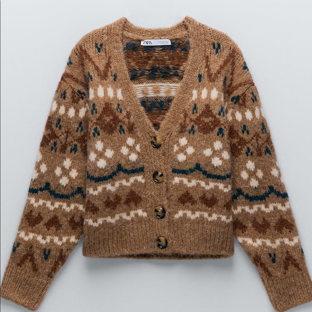 Zara Knit Jacquard Sweater
